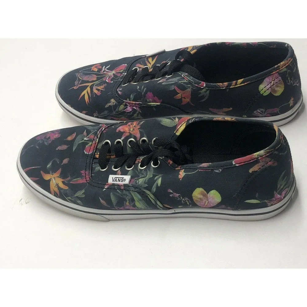 Vans Tropical Floral Black Bloom Canvas Sneakers Shoes Women's 8/Men's 6.5 - Picture 4 of 11